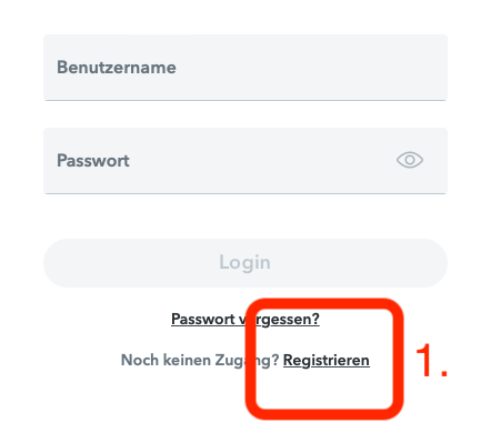Registrierung Schritt 1
